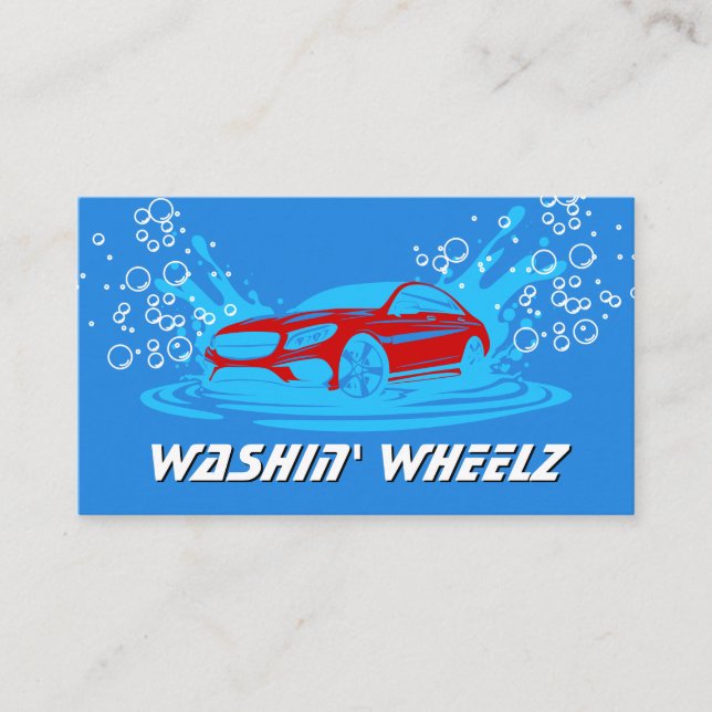 Car Wash Splash Logo | Seifenblasen Visitenkarte (Vorderseite)