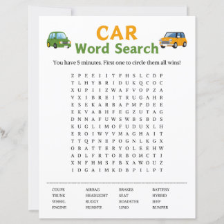 Car Word Search Game