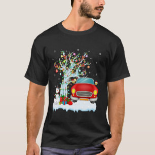 Car Xmas Licht Bäume Weihnachtsmannmütze Auto Weih T-Shirt
