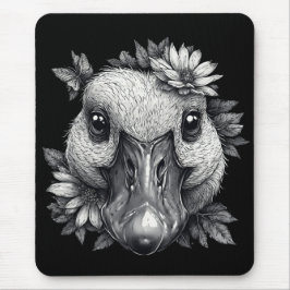Cara the Goose with Flowers - Mouse Pad Mousepad
