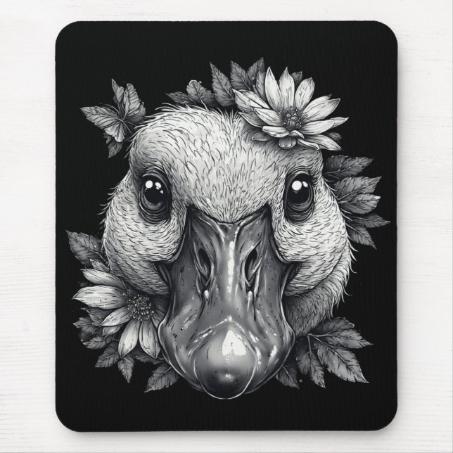Cara the Goose with Flowers - Mouse Pad Mousepad (Vorne)
