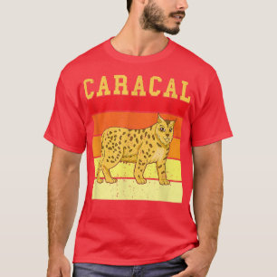 Caracal Cat Retro Vintag Animal Wild Cat Lyn Liebe T-Shirt