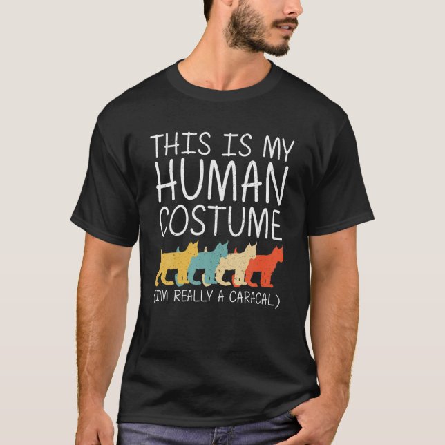 Caracal Halloween Human Costume Cat Kitty Easy DIY T-Shirt (Vorderseite)