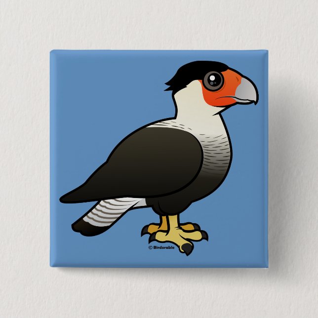 Caracara mit Haube Button (Vorderseite)