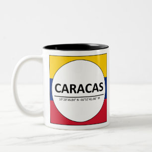 Caracas koordiniert venezolanische Flagge Zweifarbige Tasse