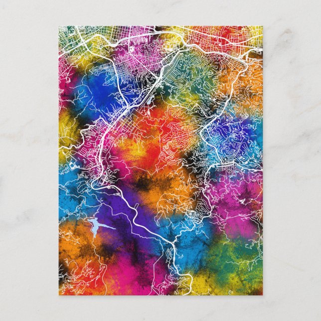 Caracas Venezuela City Map Postkarte (Vorderseite)