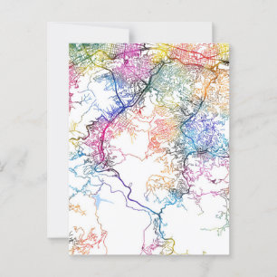 Caracas Venezuela City Map Postkarte