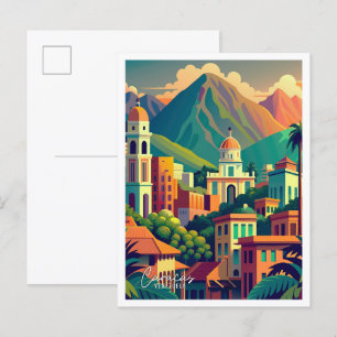 Caracas Venezuela Kunst Vintage Reise Illustration Postkarte