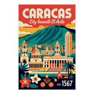Caracas Venezuela Retro Vintage Reise Poster