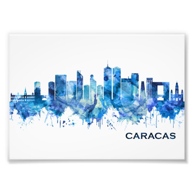 Caracas Venezuela Skyline Blue Fotodruck (Vorne)