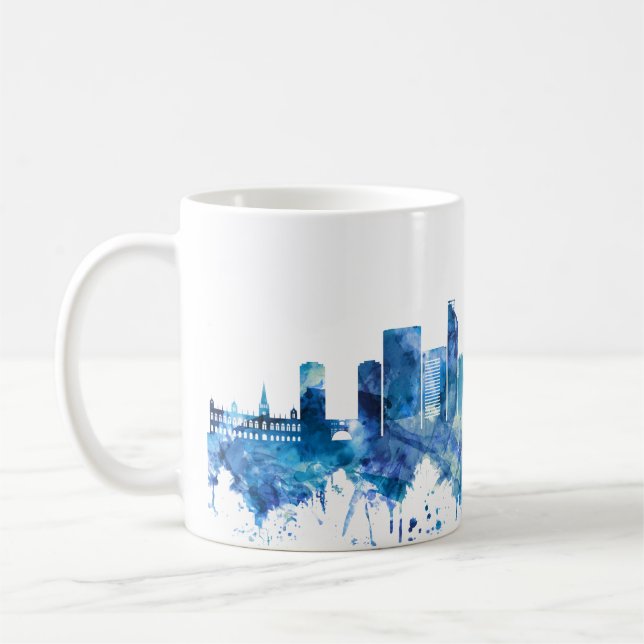 Caracas Venezuela Skyline Blue Kaffeetasse (Links)