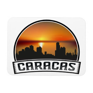 Caracas Venezuela Skyline Sonnenuntergang Vintage Magnet