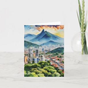 Caracas Venezuela Watercolor Karte
