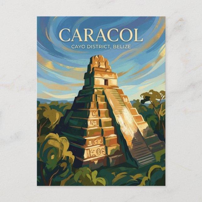 Caracol Maya-Ruinen Belize Postkarte (Vorderseite)