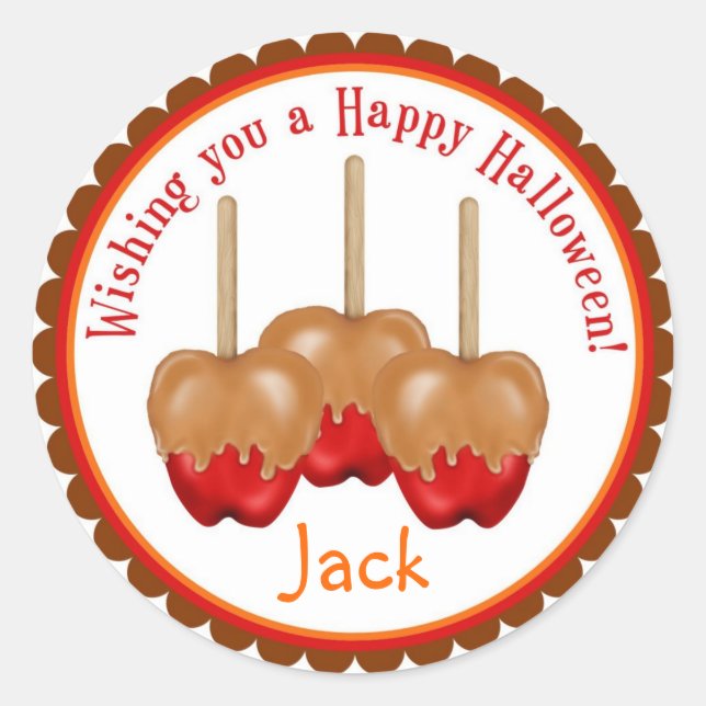 Caramel Äpfel Halloween Leckerei Stickers (Vorderseite)