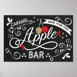 Caramel Apple Bar Event Sign Poster