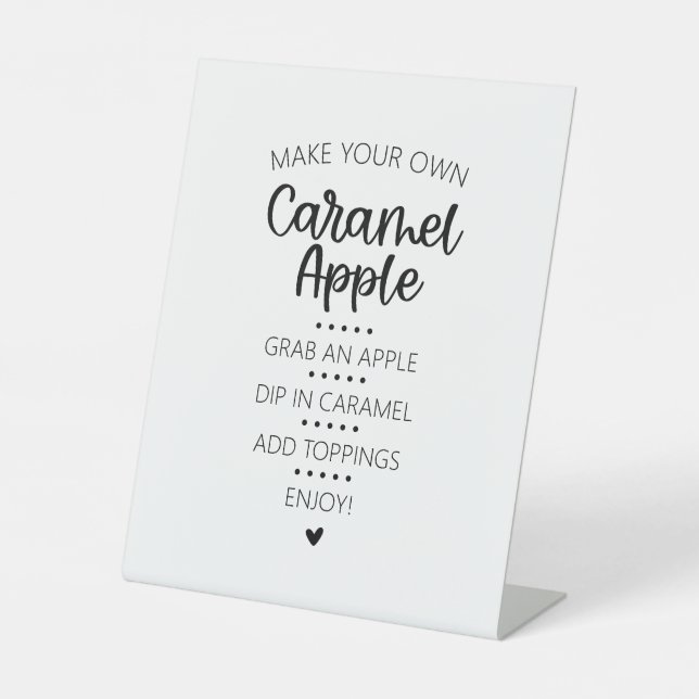 Caramel Apple Bar Pedestal Sign Sockelschild (Vorderseite)