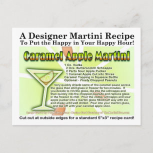 Caramel Apple Candy Martini Rezept Karte Postkarte
