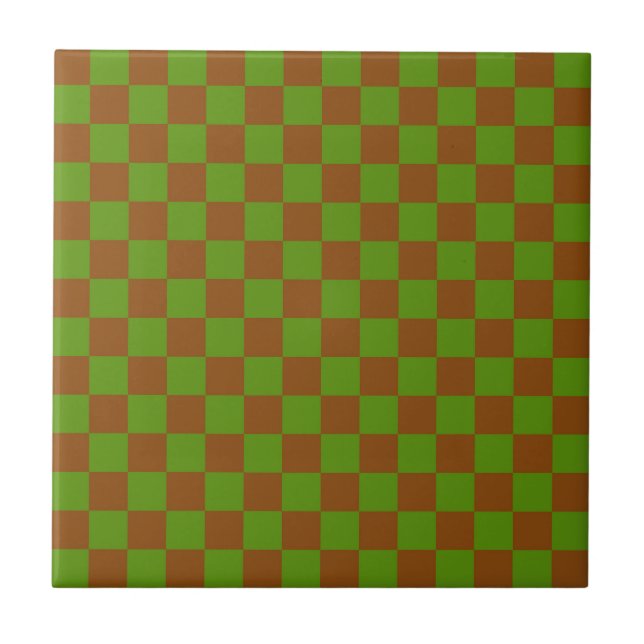 Caramel apple checkered board pattern fliese (Vorderseite)