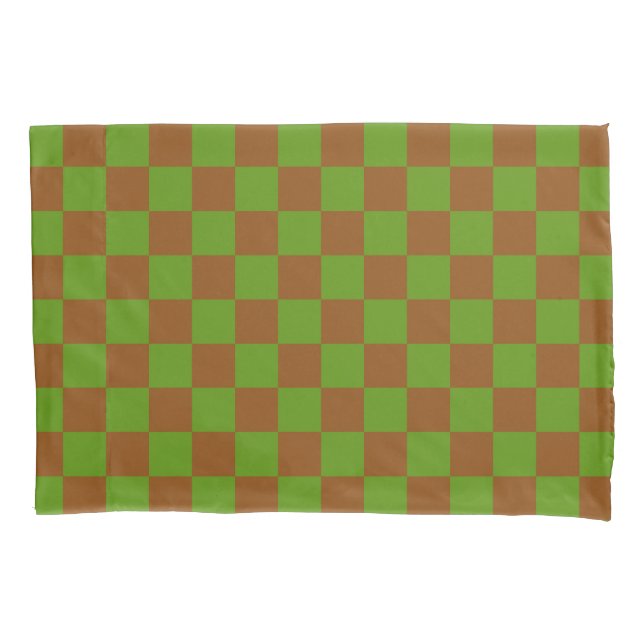 Caramel apple checkered board pattern kissenbezug (Vorderseite-Links)