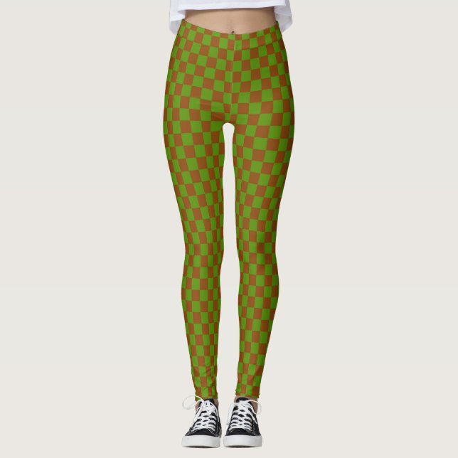 Caramel apple checkered board pattern leggings (Vorderseite)
