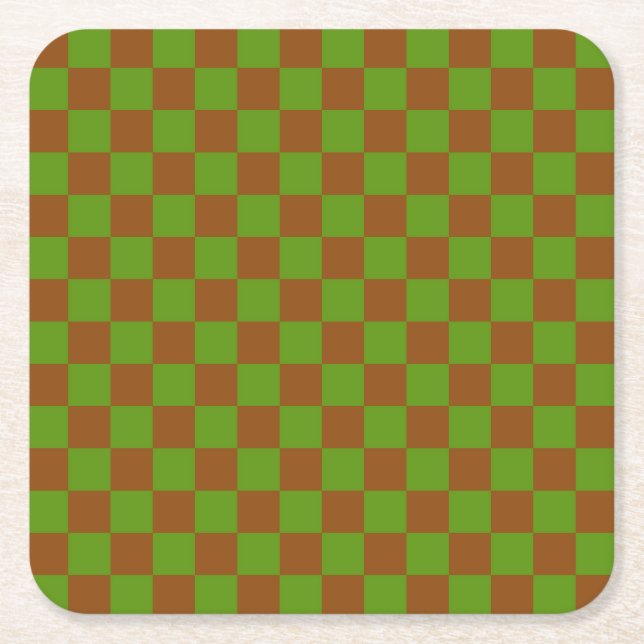 Caramel apple checkered board pattern rechteckiger pappuntersetzer (Vorderseite)
