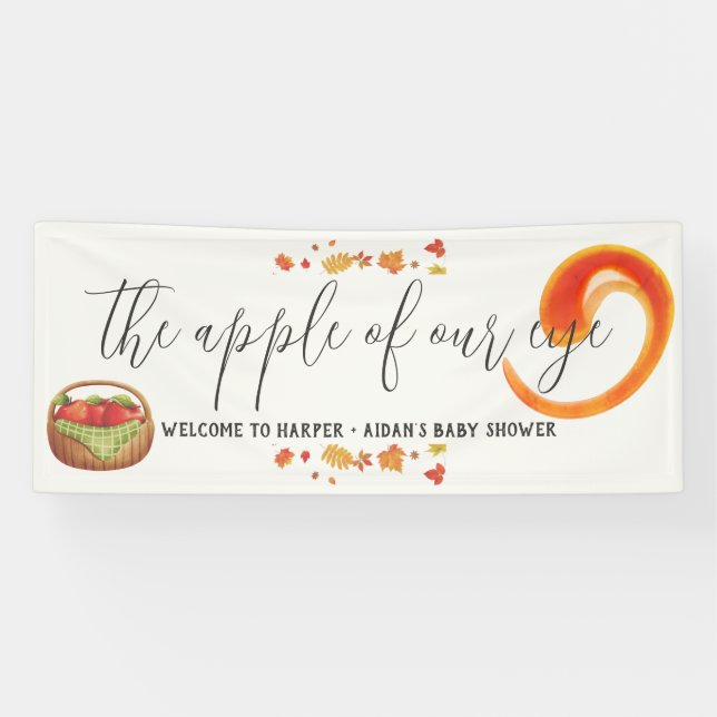 Caramel Apple Red Baby Dusche Willkommen Vinyl Ban Banner (Horizontal)