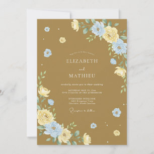 Caramel Azure Blätterhochzeit Einladung