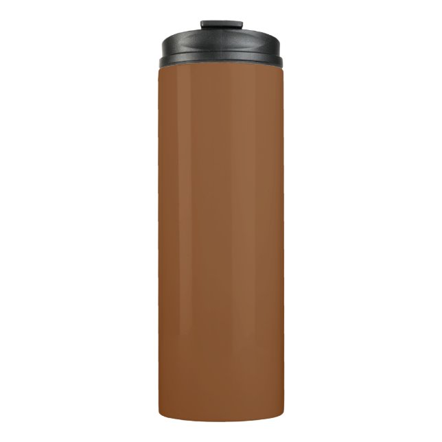 Caramel Cafe Warm Neutral Braun Solid Color Print Thermosbecher (Vorderseite)