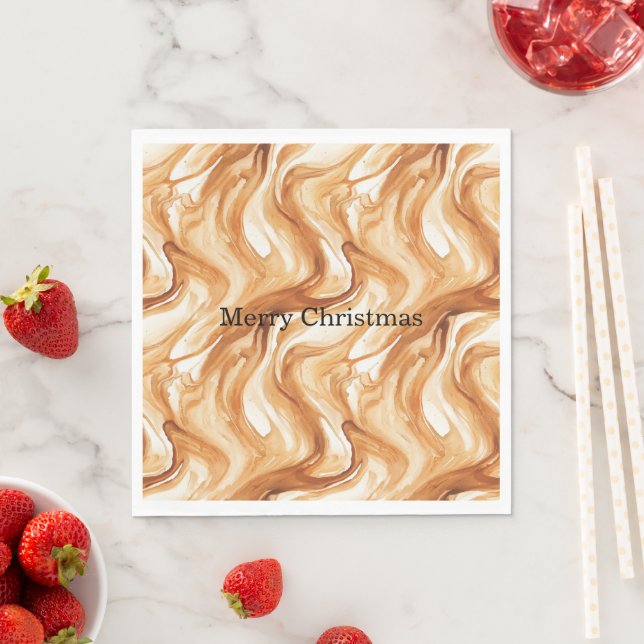 Caramel Carmel Candy Swirls Christmas Serviette (Beispiel)