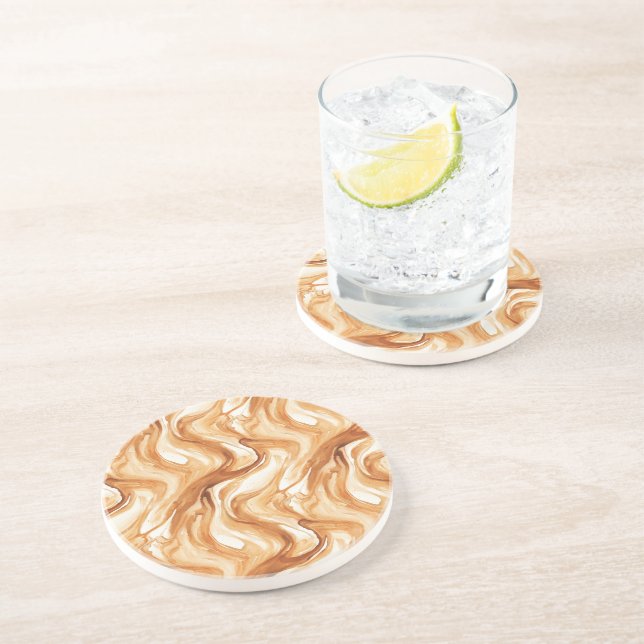 Caramel Carmel Candy Swirls Getränkeuntersetzer (Seite)