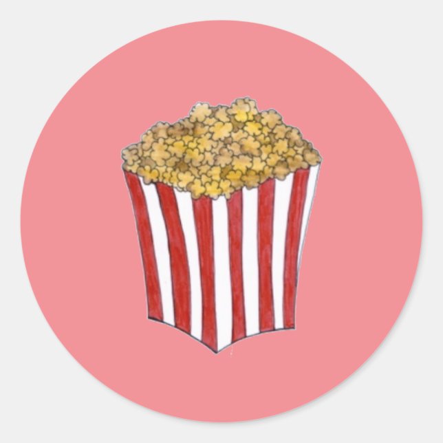 Caramel Corn Movie Butter Popcorn Feinschmecker St Runder Aufkleber (Vorderseite)