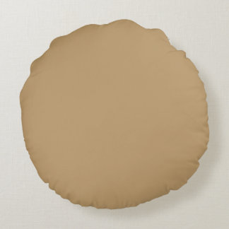 Caramel Cream Brown Solid Color Pairs to SW 0012 Rundes Kissen