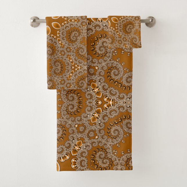 Caramel Fractal Lace  Badhandtuch Set (Insitu)