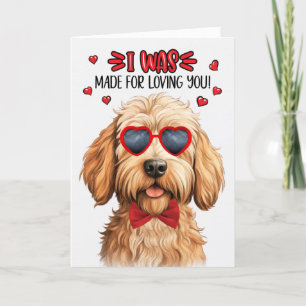 Caramel Labradoodle Made for Love You Valentine Feiertagskarte