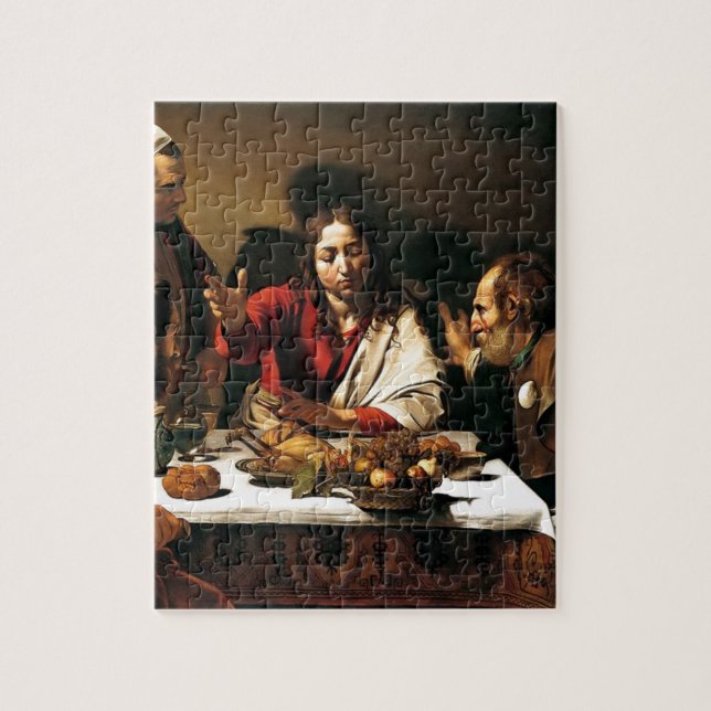 Caravaggio - Abendessen bei Emmaus - klassische Puzzle (Vertikal)