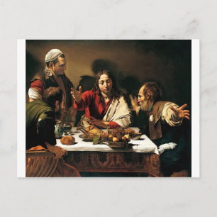 Caravaggio - Abendessen im Emmaus - Klassische Mal Postkarte