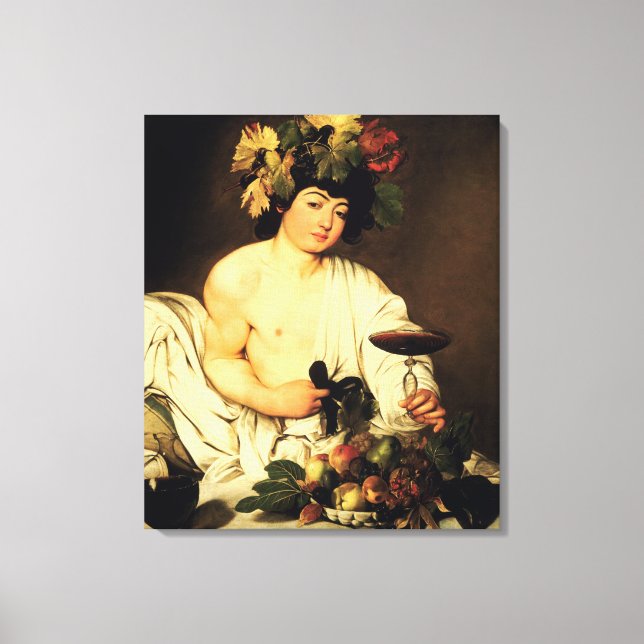 Caravaggio Bacchus Leinwanddruck (Vorderseite)