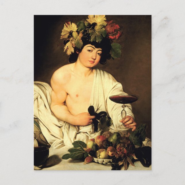 Caravaggio Bacchus Postkarte (Vorderseite)