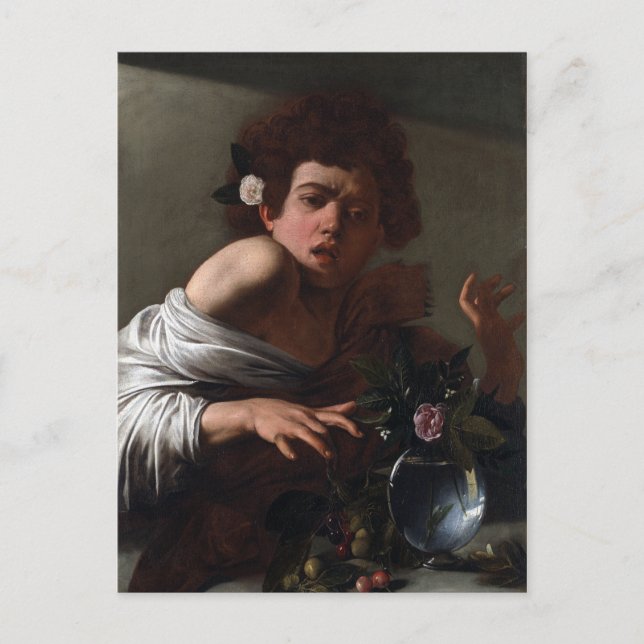 Caravaggio Boy Bitten von Lizard Postkarte (Vorderseite)