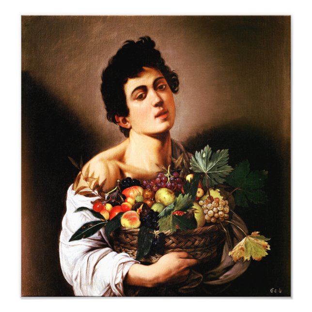 Caravaggio Boy mit einem Korb Obst Fotodruck (Vorne)