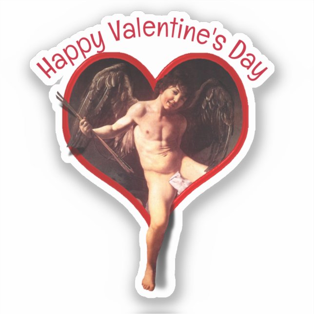 Caravaggio Cupid Valentinstag Aufkleber (Vorderseite)