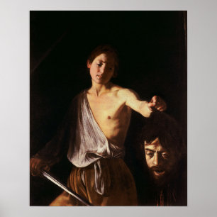 Caravaggio - David mit Goliath 1610 Poster