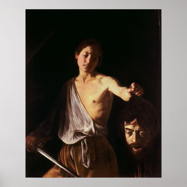 Caravaggio - David mit Goliath 1610 Poster (Vorne)