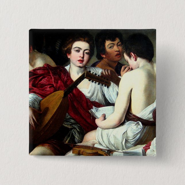 Caravaggio der Musiker-Knopf Button (Vorderseite)