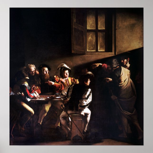 Caravaggio Der Ruf des Heiligen Matthew Poster (Vorne)