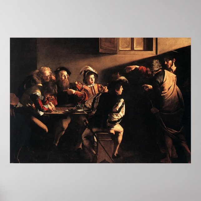 Caravaggio Der Ruf von St. Matthew Poster (Vorne)