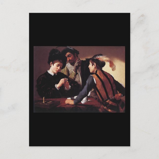 Caravaggio Die Falschspieler Postkarte (Vorderseite)