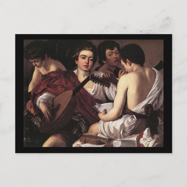 Caravaggio Die Musiker Postkarte (Vorderseite)