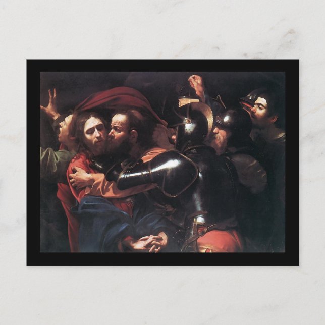 Caravaggio Einnahme von Christus Postkarte (Vorderseite)